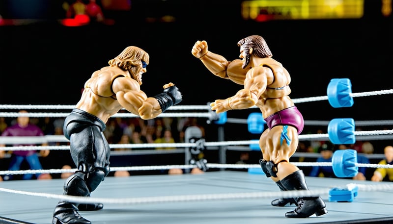 ECW Figure Wrestling action figures in a dynamic wrestling match